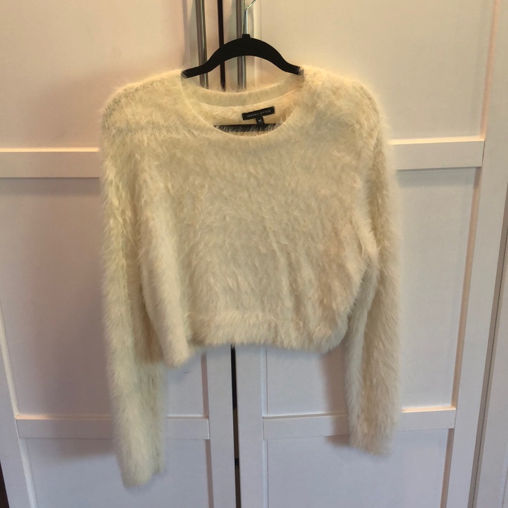 kendall and kylie - white furry sweater